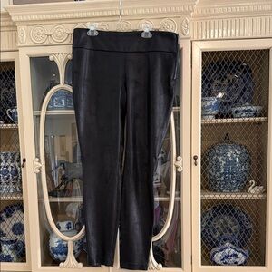 Abs Platinum Black Faux Leather Leggings